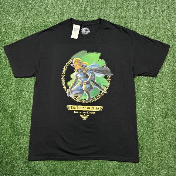 The Legend Of Zelda Other - Legend Of Zelda Tears Of The Kingdom Graphic T Shirt Men's Size L Black Game Tee